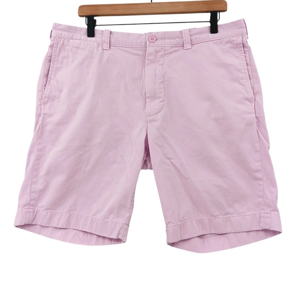 J. Crew Stanton Shorts Mens 35x9" Pink Cotton Twill Chino Garment Dye Preppy